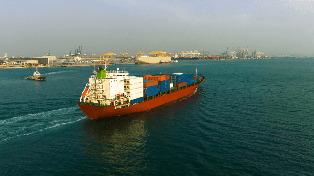 Cargo vessels with load of export material