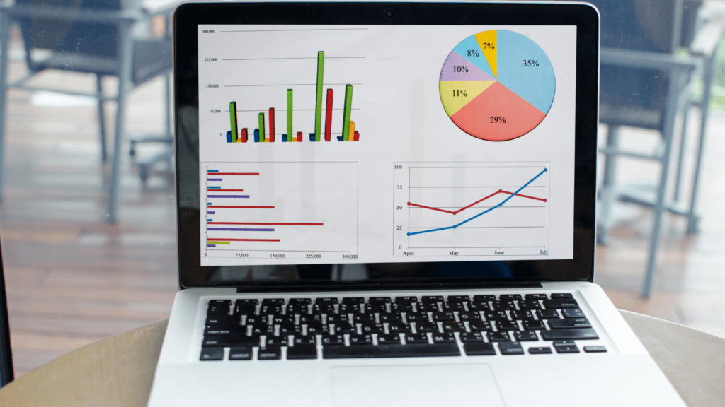 Business Chart on the laptop